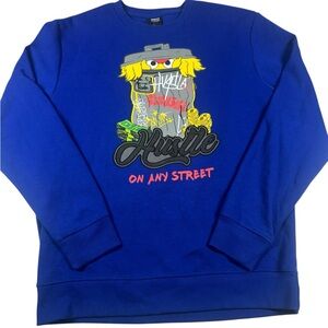Hustle on any street blue sweatshirt 2XL